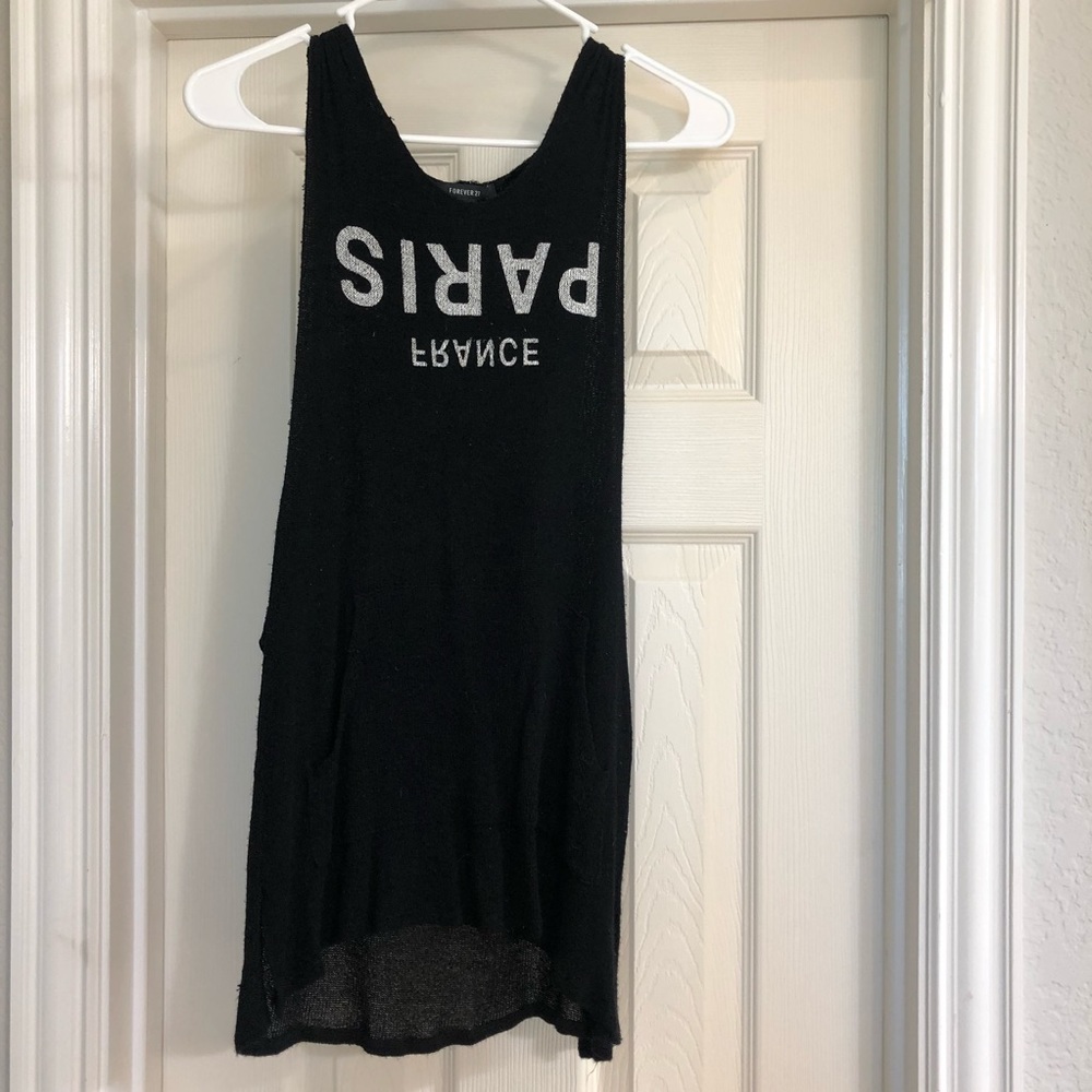 Black Paris France tank top